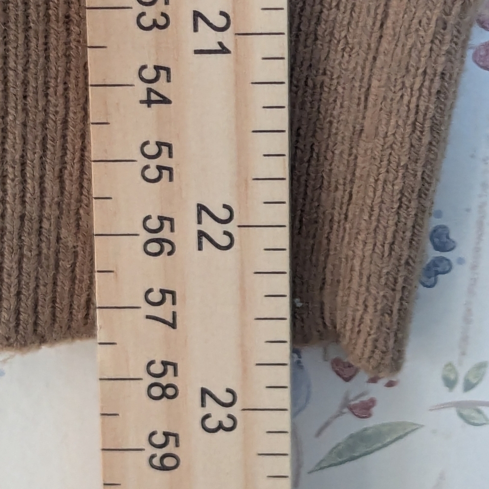 Vintage Carolyn Taylor Cardigan M Mocha Tan Shell Buttons Sweater Gramma Core - Picture 7 of 10